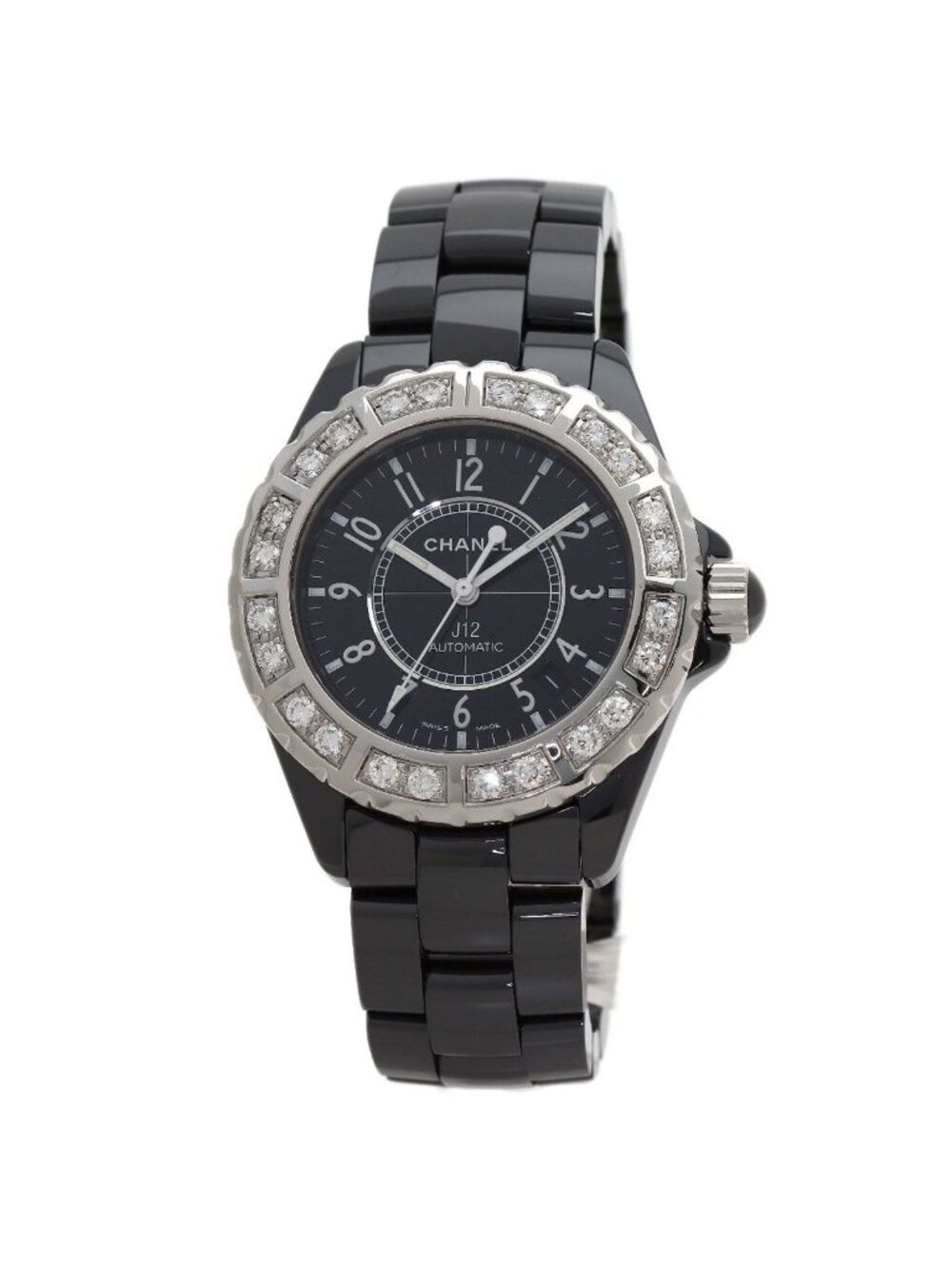 Chanel 38 Diamond Bezel Watch Ceramic